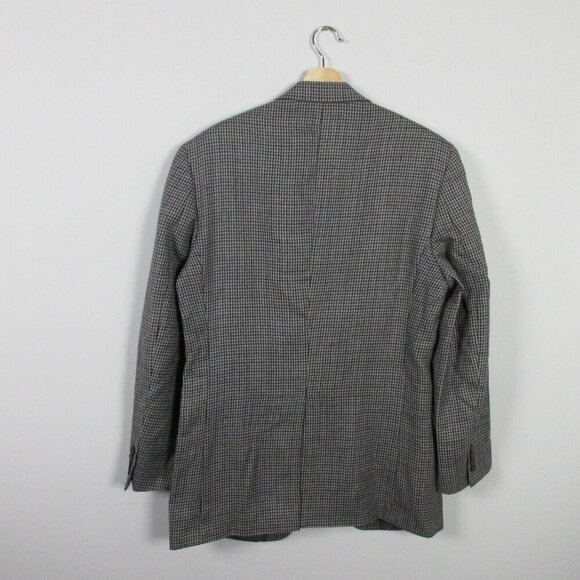 Lauren Ralph Lauren Wool Houndstooth Blazer Men's 100% Wool Office 42 Black 790 - Picture 2 of 10